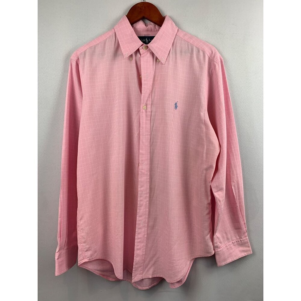Ralph Lauren Mens Pink Classic Fit Button-Down Shirt